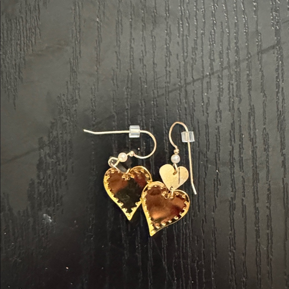 Gold heart  Earrings- holly yashi - Picture 2 of 2